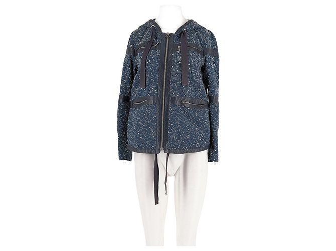 Giacca corta con cappuccio blu Sea New York