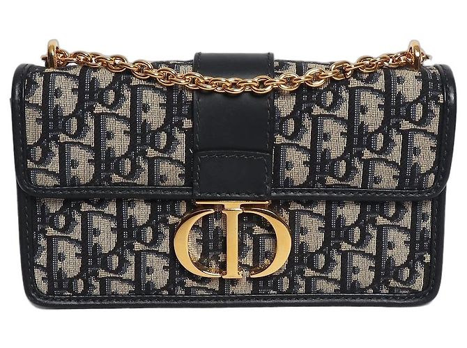 Christian Dior borsa a tracolla 30 Montaigne monogram blu navy