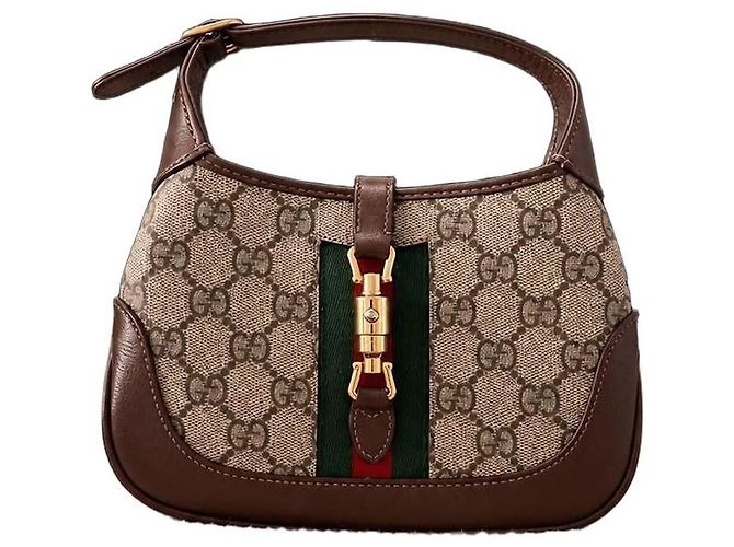 Borsa Gucci Jackie 1961 Monogram Marrone Pelle