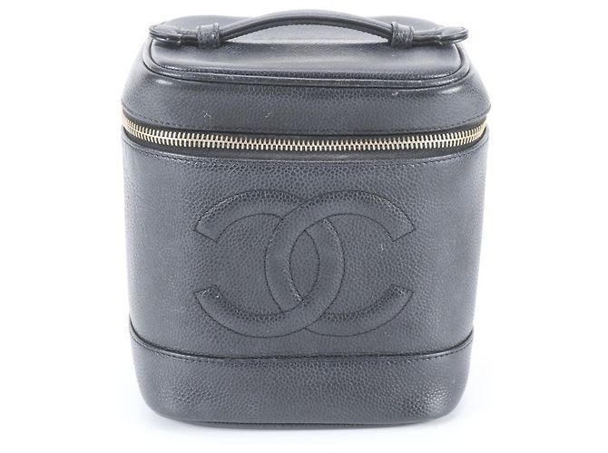 Chanel Coco Mark Vanity Pouch aus Caviar-Leder