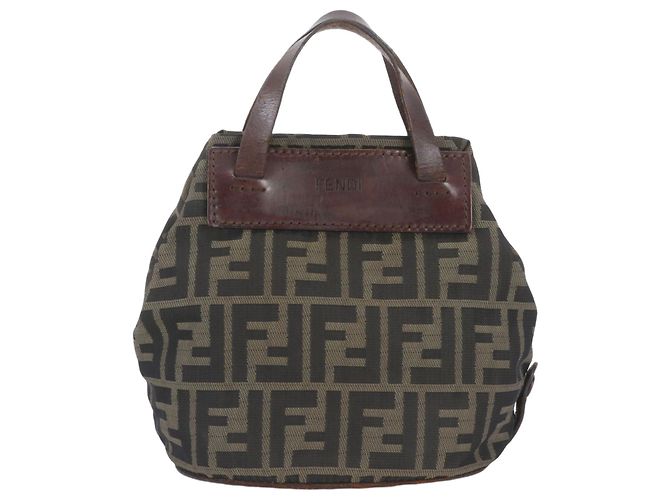 Sac à main cabas Fendi FF Zucca en cuir