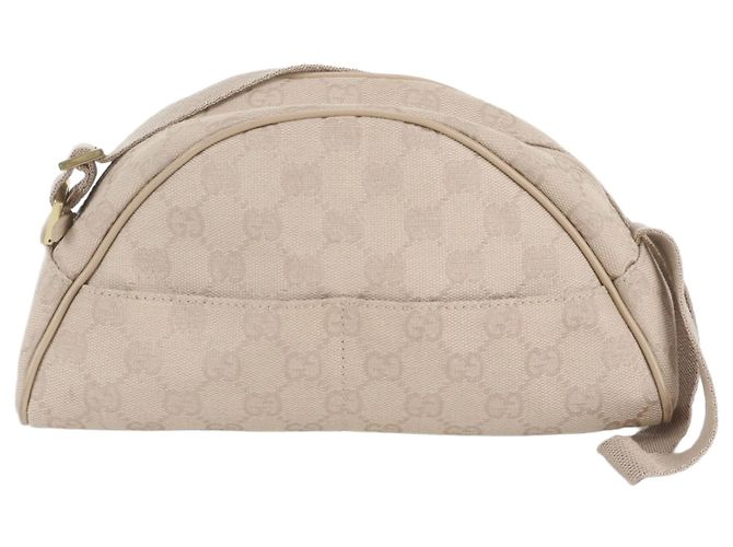 Bolsa de Ombro Gucci em Lona GG e Couro