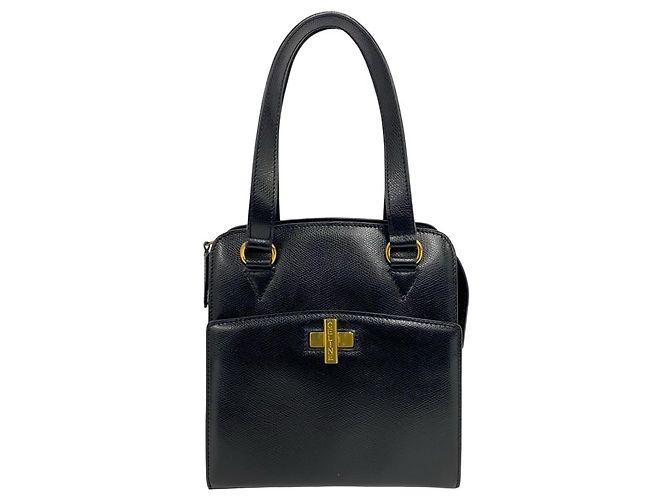 Céline Celine Vintage Logo Engraved Hardware Leather Mini Tote Bag