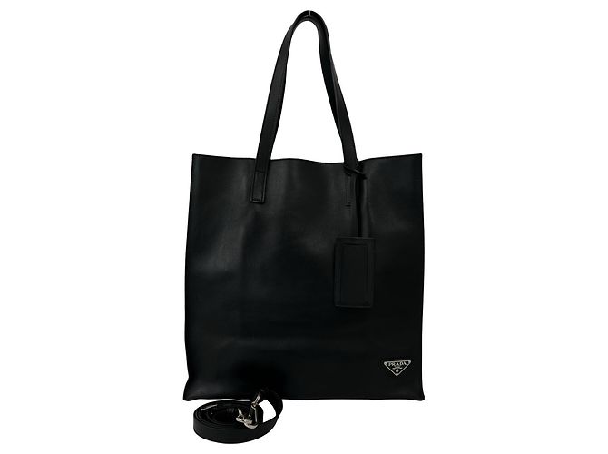 Borsa a tracolla in pelle con logo triangolare Prada