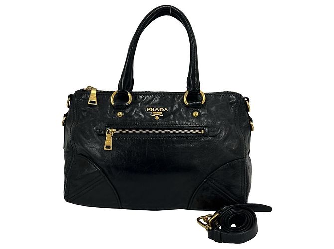 Tote Prada Black Leather 2-Way Handbag