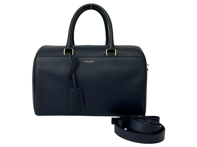 Autre Marque Borsa Boston Saint Laurent in pelle blu navy