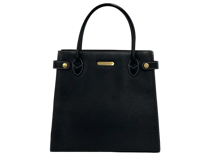 Bolsa de mão em couro Nova Check com placa de logo Burberry