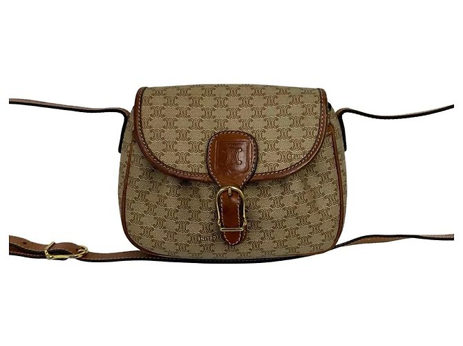 Céline Celine Vintage Macadam Blazon Pattern Mini Shoulder Bag
