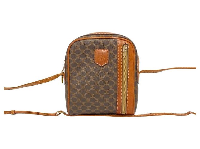 Céline Celine Vintage Macadam Blazon Pattern Triomphe Leather Mini Shoulder Bag