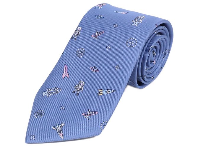 Gravata de seda azul claro Louis Vuitton