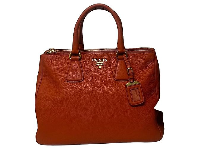 Sac à main Prada Vitello Daino Papaya