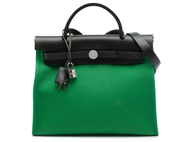 Hermès Green Toile Herbag Zip 31