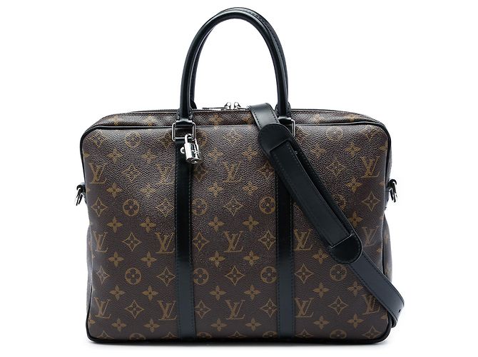 Louis Vuitton Brown Monogram Macassar Porte Documents Jour