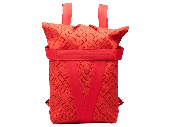 Mochila Bottega Veneta Red Rubber Intrecciato Buffer