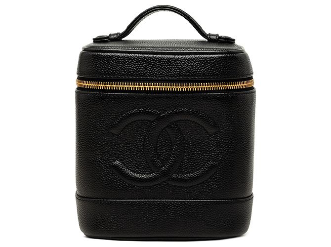 Chanel Black CC Caviar Vanity Case