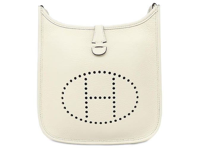 Hermès White Clemence Evelyne 23