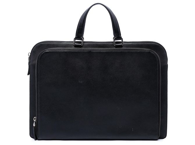 Mala de Negócios Prada em Saffiano Preto