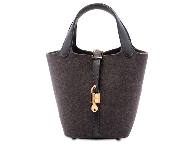 Hermès Brown Felt and Swift Picotin Lock 18