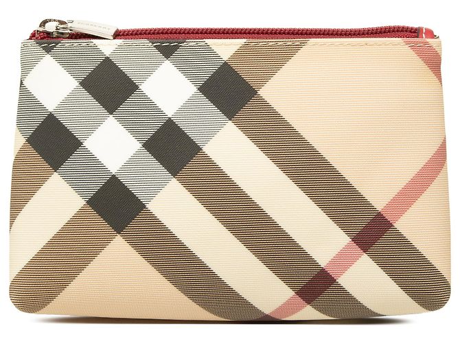 Burberry Nova Check Canvas Pouch Beige
