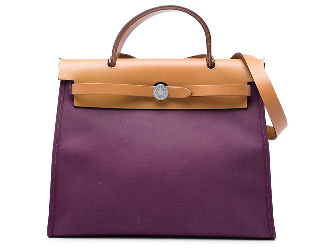 Hermès Purple Toile Verso Herbag Zip 31