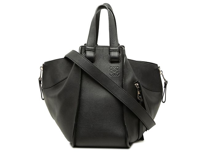 LOEWE Black Small Leather Hammock Satchel