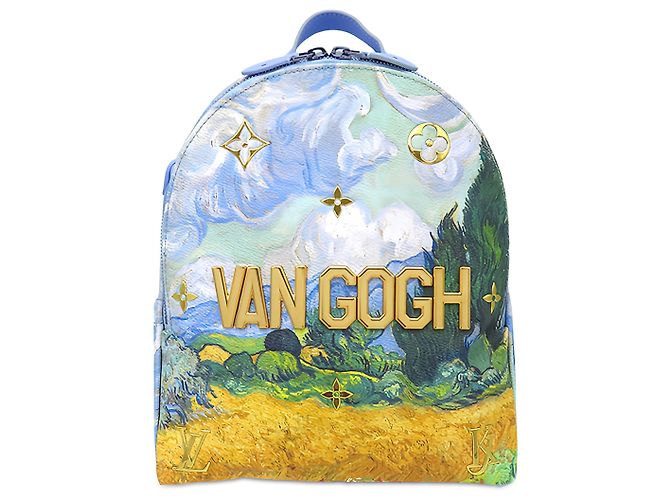 Louis Vuitton Blue Jeff Koons Masters Collection Van Gogh Palm Springs Backpack