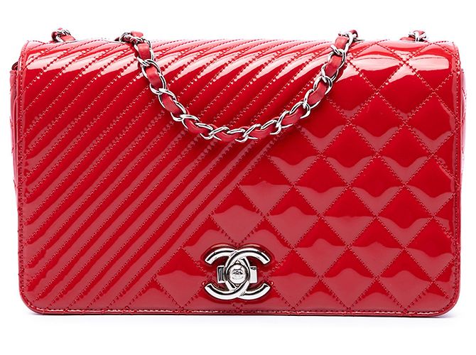 Chanel Red Medium Patent Coco Boy Flap