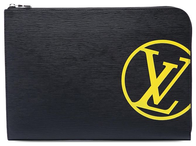 Louis Vuitton Black Epi Initials Circle Pochette Jour GM