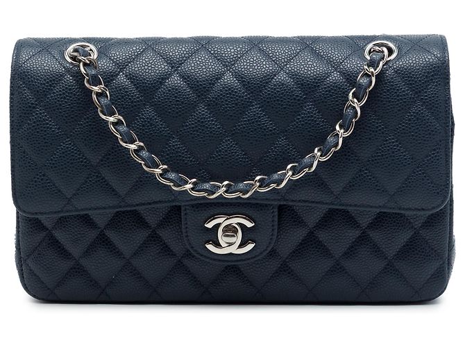 Chanel Blue Medium Classic Caviar Double Flap