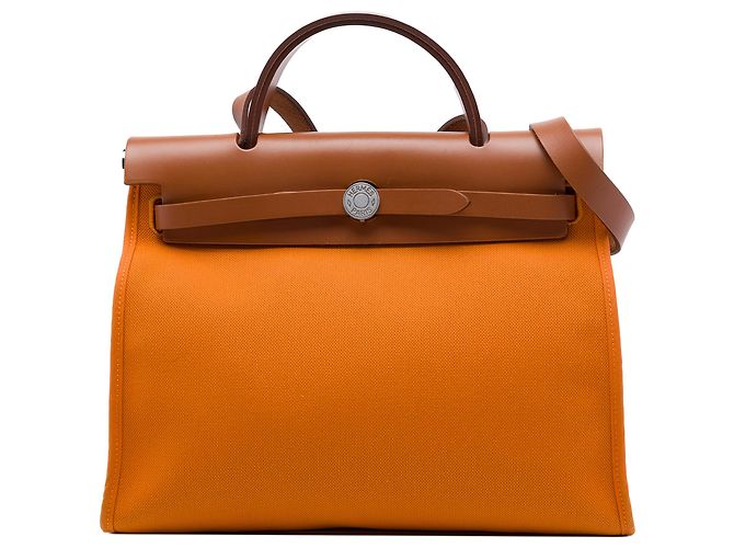 Hermès Orange Toile Herbag Zip 31