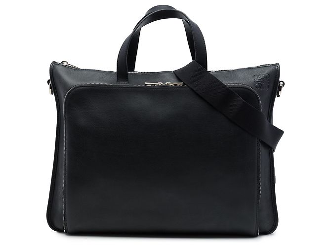 Pasta Anagram LOEWE em couro preto