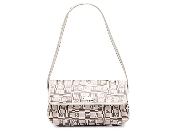 Salvatore Ferragamo Borsa a tracolla Ferragamo in PVC beige con stampa logo