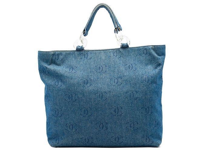 Borsa Tote Chanel Blue CC Denim