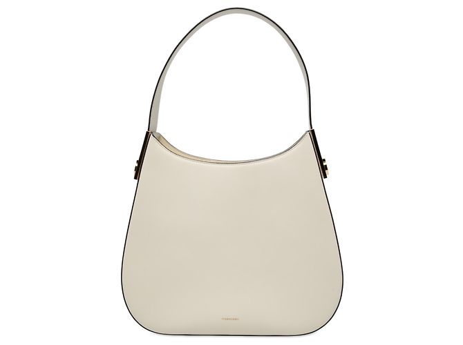 Salvatore Ferragamo Ferragamo White Medium Calfskin Smile Hobo
