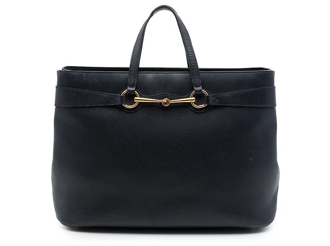 Tote Gucci Bright Bit em couro de bezerro preto