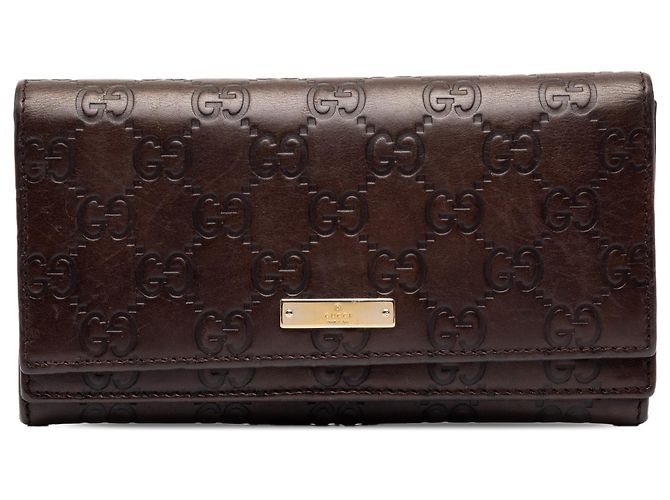 Gucci Brown Guccissima Bifold Double Long Wallet