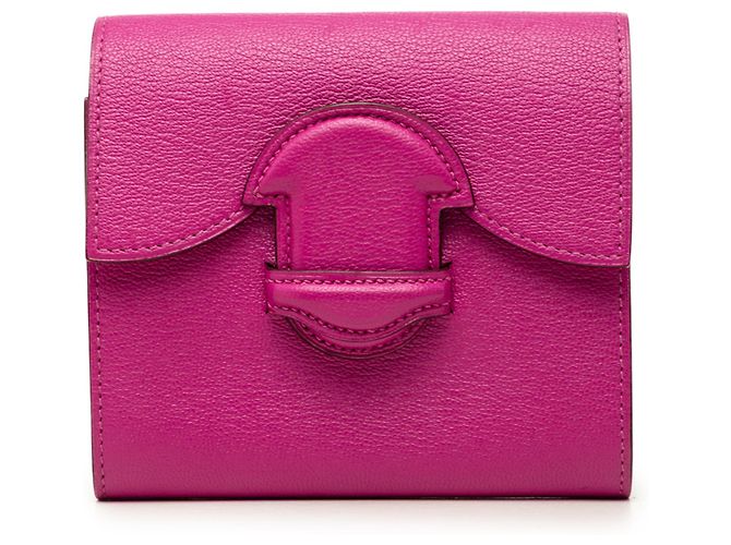 Hermès Pink Chevre Mysore 1938 Compact Wallet