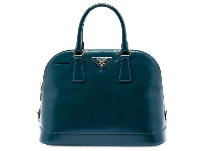 Borsa Prada Promenade Medium in Saffiano Vernice Blu
