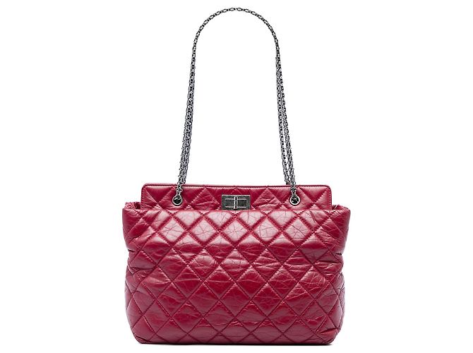 Chanel Reissue 2.55 Tote aus rotem gestepptem Kalbsleder