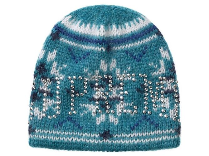 Supreme Berretto Fair Isle Studded Blu