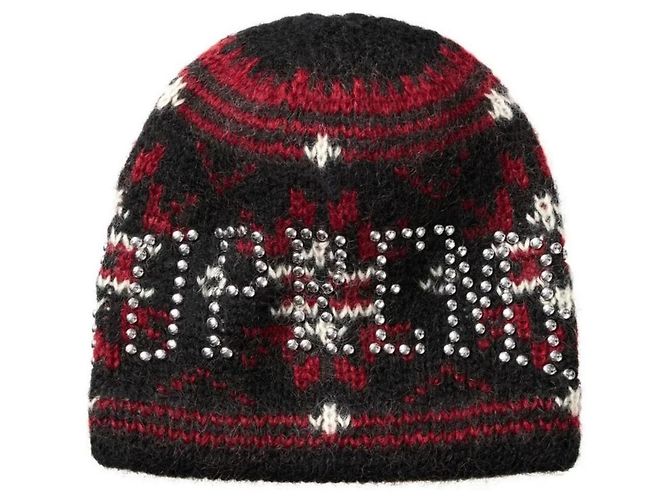 Supreme Fair Isle Studded Beanie Schwarz Rot