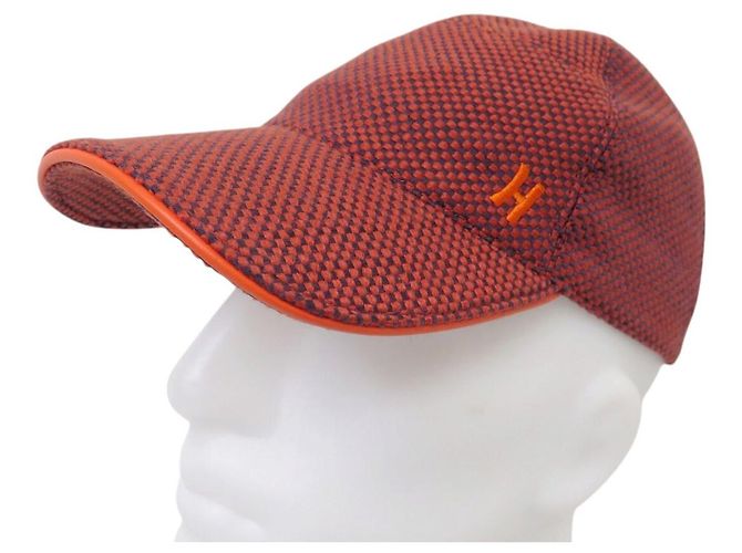 Hermès NEW HERMES BASEBALL CAP SIZE 58 H EMBROIDERED & SADDLE NAILS CAP
