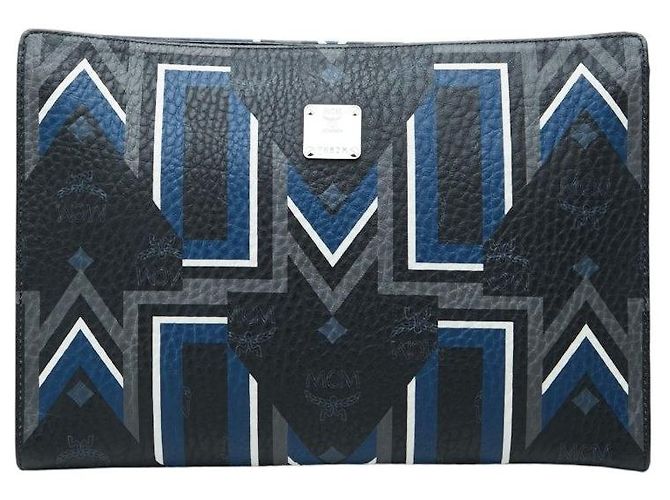 Pochette en cuir avec logo MCM