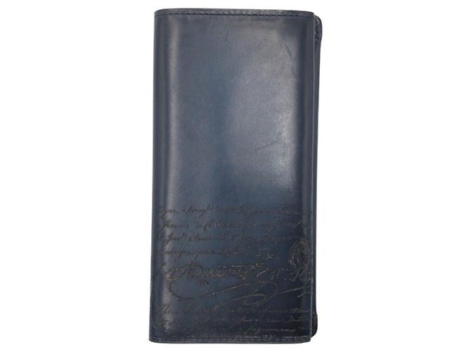 Berluti Scritto Calligraphy Espace En Wallet Leather Long Wallet