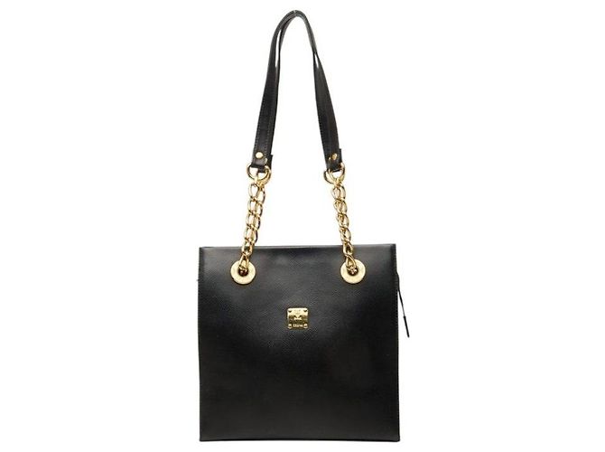 Bolsa Tote de couro preta MCM