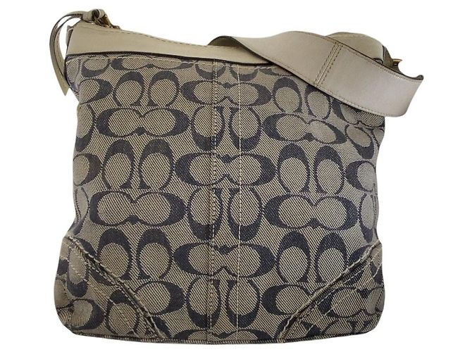 Borsa a tracolla Coach Signature Canvas Leather