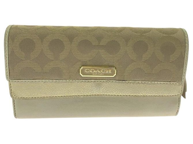 Coach Signature Canvas Long Wallet