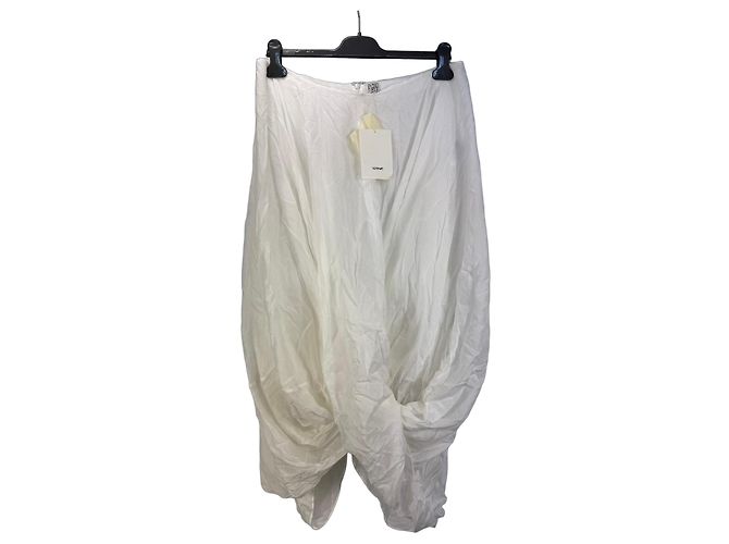 Totême Falda Cocoon en Lyocell y Algodón Blanco