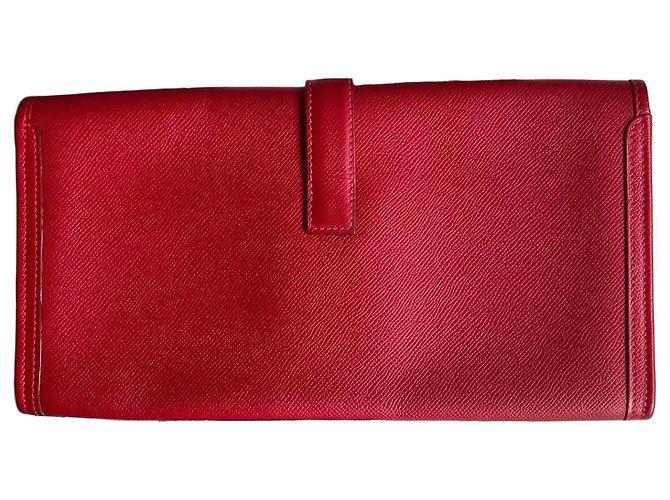 Jige Hermès Elysee Elan Clutch in pelle Epsom Rossa