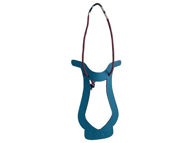 Hermès Blauer Lederanhänger